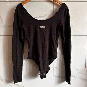 Levi’s Long Sleeve Scoop Back Bodysuit Black